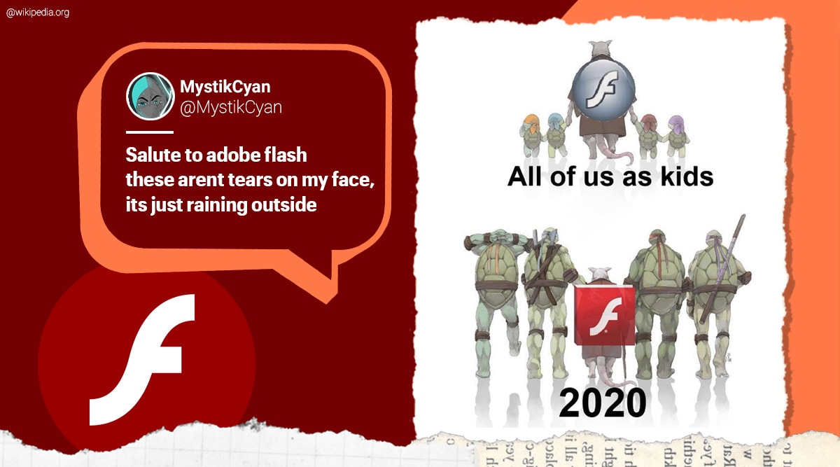 adobe flash end, adobe flash player end, rip adobe flash, good bye adobe flash memes, adobe flash plug in, flash player dead, tech news, indian express