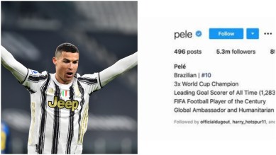 Cristiano Ronaldo agradece Pelé após recorde e reconhecimento do