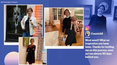 100 days dress challenge, same dress 100 days, same dress 100 days challenge, wool and dress challenge, sustainable fashion, viral news, indian express