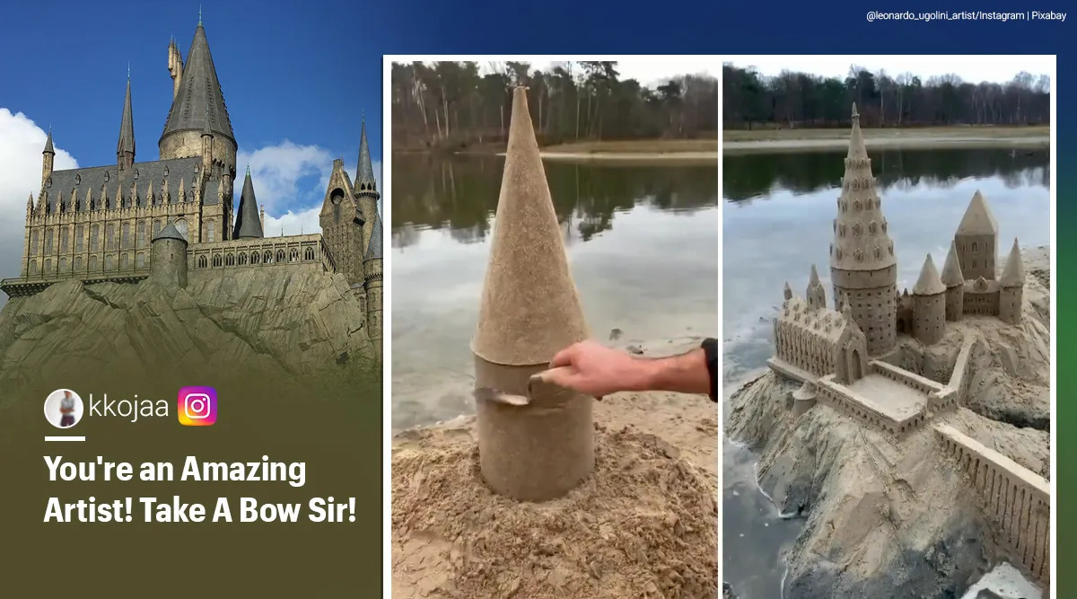 Artist Creates Hogwarts Castle Out Of Sand Video Impresses Netizens Trending News The Indian Express