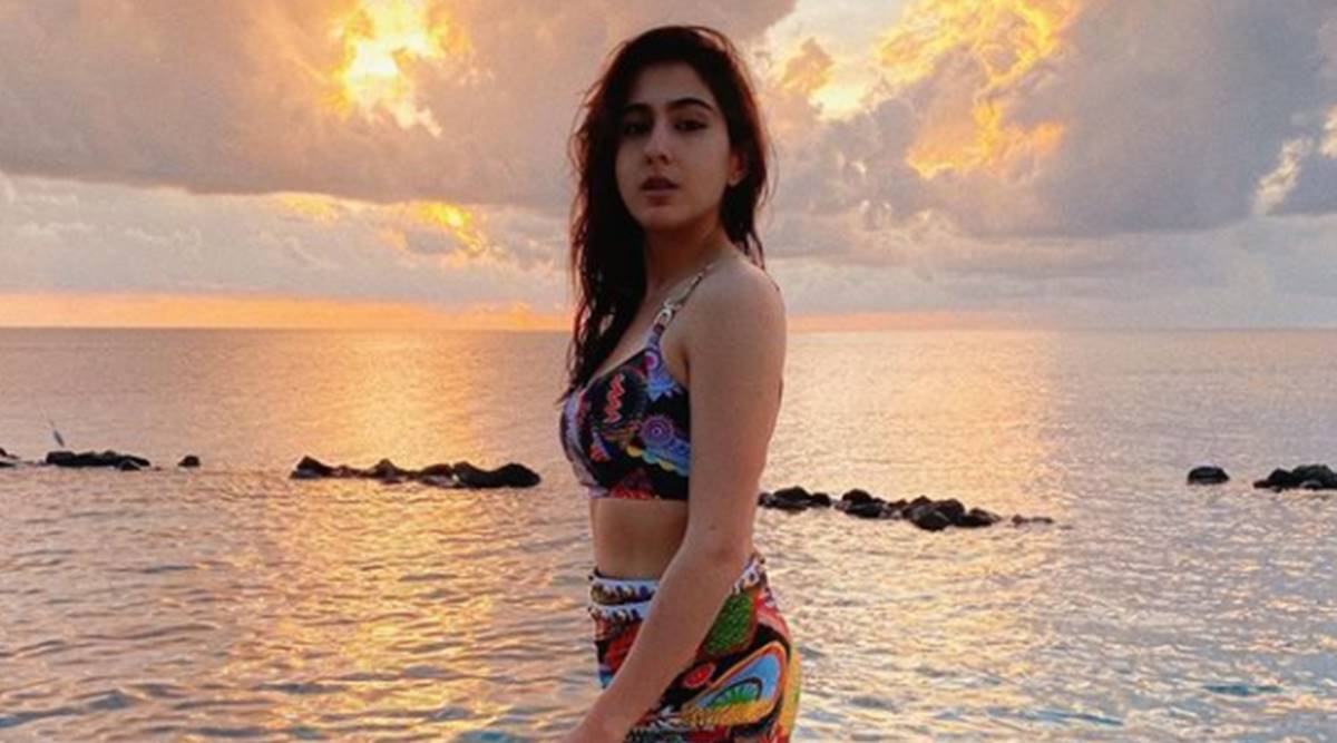 Sara Ali Khan looks dreamy during Maldives trip in a multicoloured bikini;  see pics | Lifestyle News,The Indian Express