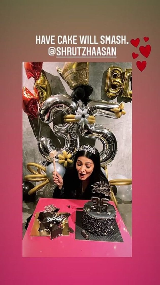 shruti haasan eith cake