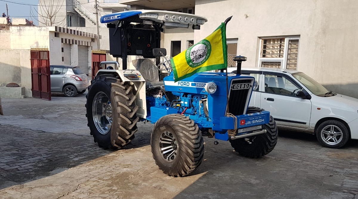 FRP Blue Ford Tractor Roof Canopy