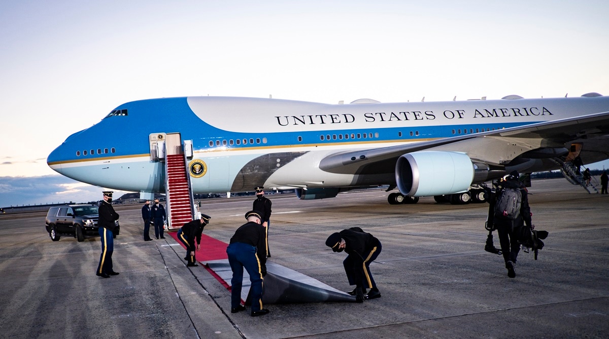 US Vice President, Kamala Harris' plane returned to Joint Base Andrews in Maryland due to a technical issue. (The New York Times)