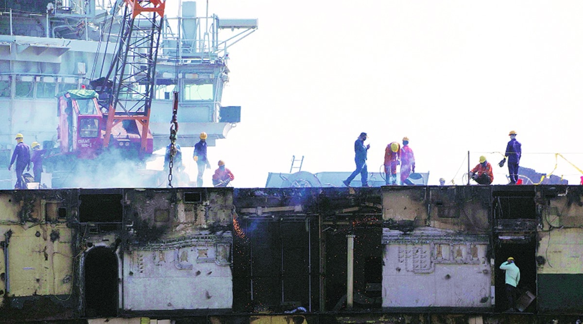 INS Virat, Alang shipbreaking yard, INS Virat dismantling, INS virat air craft carrier, INS virat news, gujarat news, indian express news