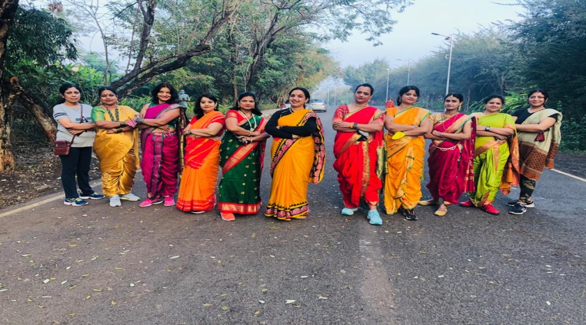 Pune Woman Pune women, clad in traditional sarees, take part in virtual ...