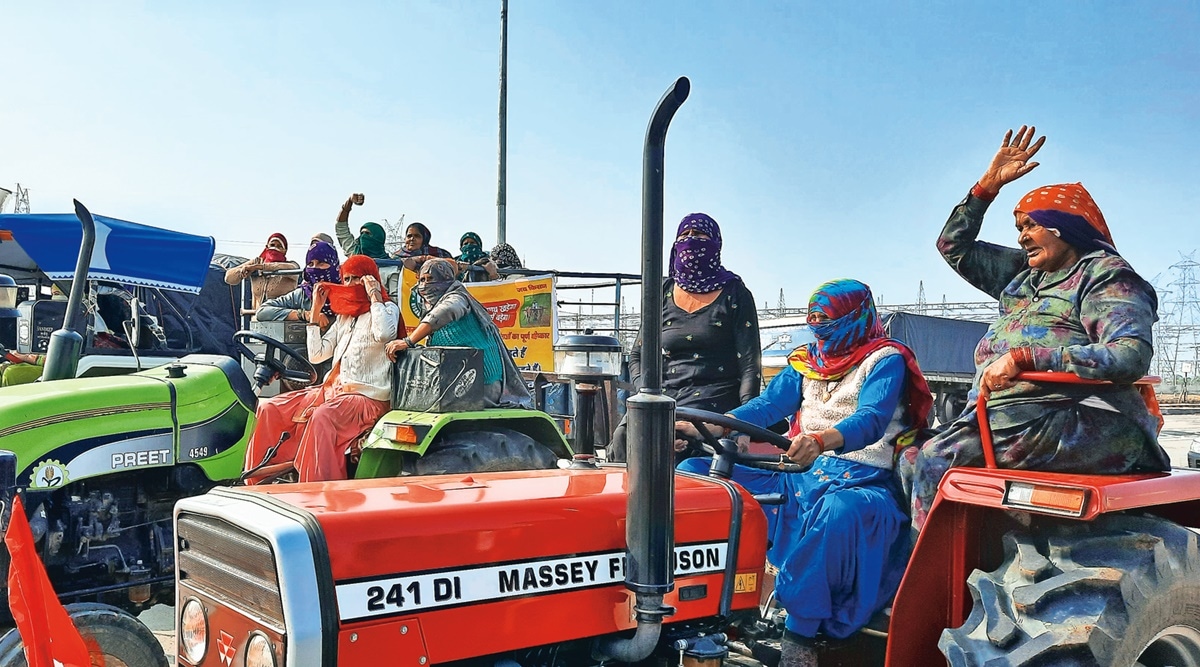 Daughters of farmers' on tractors headed for Delhi | India News,The Indian Express