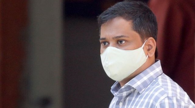Shantanu Muluk, a climate activist, arrives at National Cyber Forensic Lab for an investigation, in New Delhi (Reuters)