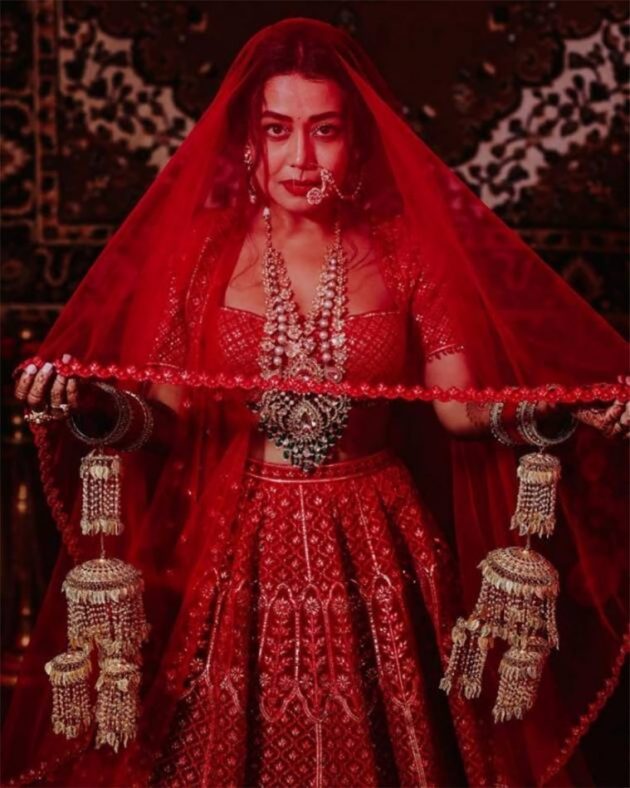 priyanka red wedding lehenga