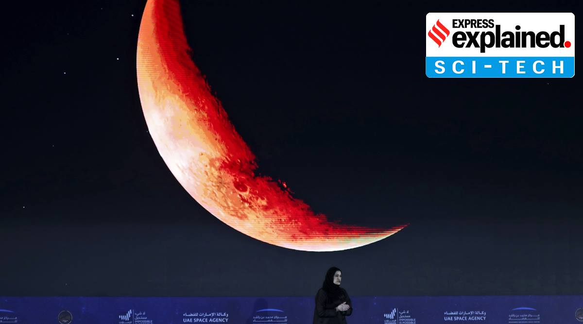 Sarah Al Amiri, Emirati Minister of State for Advanced Sciences and Deputy Project Manager of the Emirates Mars Mission speaks ahead of a live broadcast of the Hope Probe as it attempts to enter Mars orbit as a part of Emirates Mars mission, in Dubai, United Arab Emirates, Tuesday, Feb. 9, 2021. (AP Photo/Kamran Jebreili)