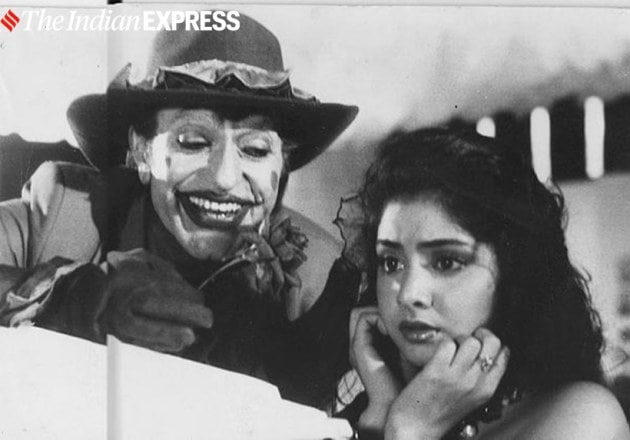 Amrish Puri and Divya Bharti in Bajrang