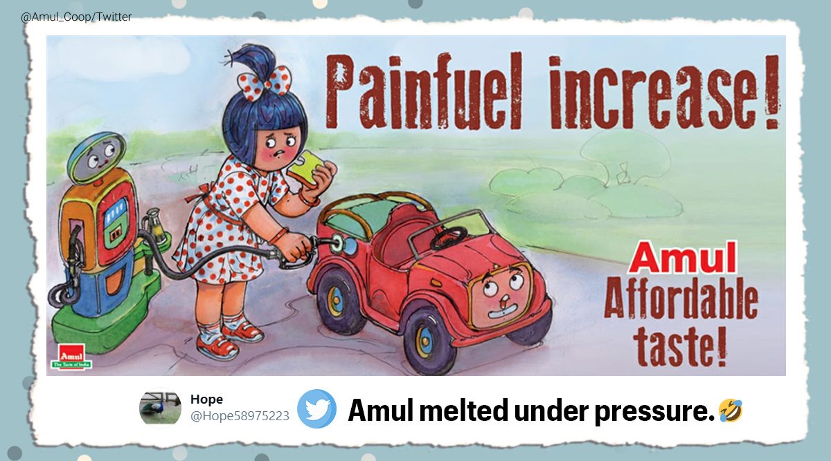 Amul, Amul cartoon, Amul fuel price hike, Amul doodle fuel price hike, Fuel price hike memes, Amul petrol price hike cartoon, Amul doodle, Fuel price hike, Trending news, Indian Express news.