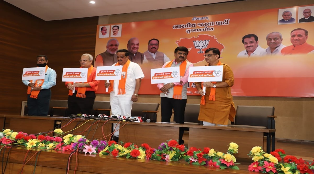 Bharatiya Janata Party, Gujarat local body poll, Party state president CR Paatil, Aditya Gadhvi, BJP wave, Covid-19 pandemic, Prime Minister Narendra Modi, Amit Shah, Chief Minister Vijay Rupani, Nitin Patel, Gujarat news, indian express