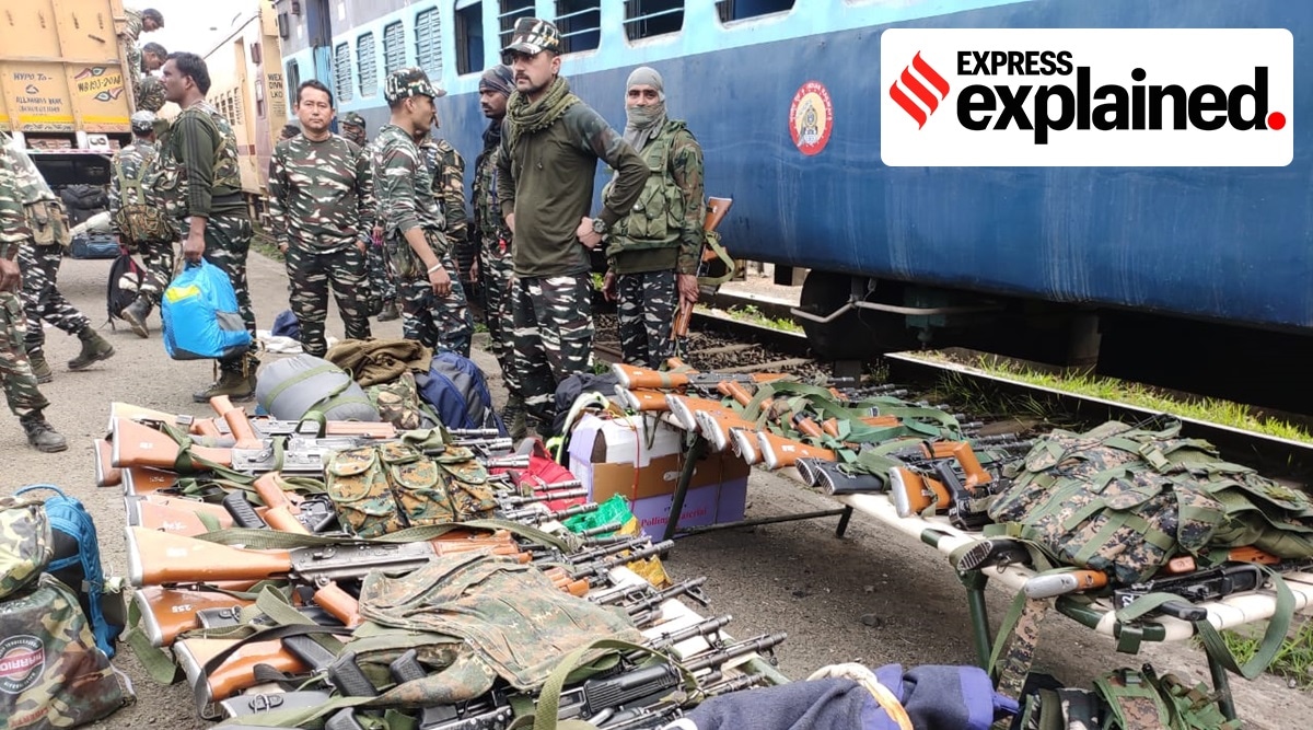 CRPF personnel arrive at Chitpur railway yard on Saturday. (Express Photo: Partha Paul)