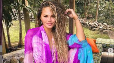 Chrissy Teigen, Chrissy Teigen surgical scars, Chrissy Teigen normalising scars, Chrissy Teigen Valentine's Day 2021, Chrissy Teigen scars, Chrissy Teigen body image, indian express news