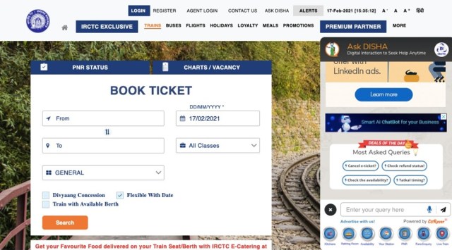 AskDisha IRCTC, AskDisha IRCTC chatbot, AskDisha Chatbot, How to check IRCTC refund query, Refund status on AskDisha, Refund Status on IRCTC.co.in, Refund Status IRCTC