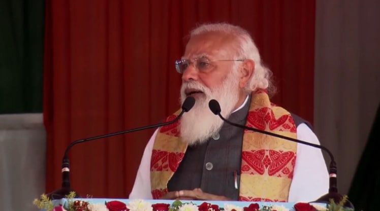 PM Modi launched several key infrastructure projects worth Rs 7,700 crore in Assam. (Twitter/BJP4India)