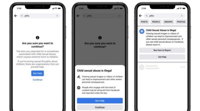 Facebook will prevent users from searching for CSAM content on its platform with a new notification. 