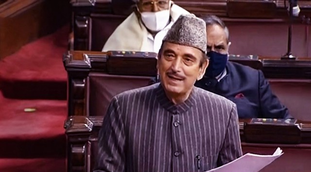 New Delhi: Congress MP Ghulam Nabi Azad speaks at Rajya Sabha during the ongoing Budget Session of Parliament, in New Delhi, Wednesday, Feb. 03, 2021. (RSTV/PTI Photo)