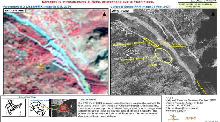 Uttarakhand glacier burst: ISRO releases first images of damage at ...