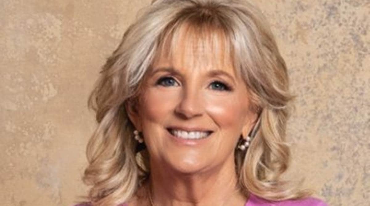 Jill Biden, Jill Biden pre-Valentine's Day look, Jill Biden fashion, Jill Biden news, indian express news