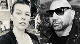 Milla Jovovich and Dave Bautista