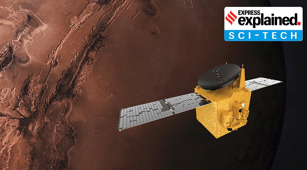 his June 1, 2020 illustration provided by Mohammed Bin Rashid Space Centre depicts the United Arab Emirates' Hope Mars probe. (Alexander McNabb/MBRSC via AP)