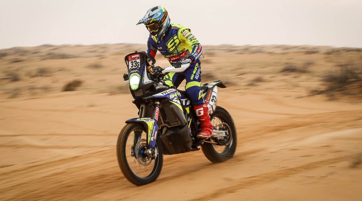 Noah at Dakar rally. (Source TVS Racing)