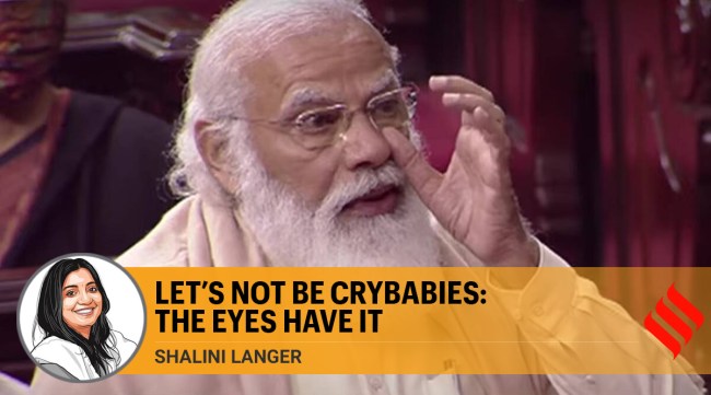 Narendra Modi gets emotional in Rajya Sabha (Source: Screengrab/YouTube)