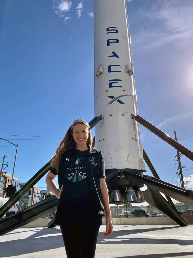 Hayley Arceneaux, a cancer survivor, will be the first person with a prosthetic body part to go to space. (St. Jude Children's Research Hospital via The New York Times)
