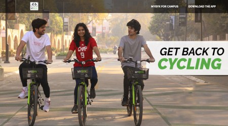 MyByk, MyByk app, How does MyByk work, Kochi Metro, Ahmedabad startups, Ahmedabad MyByk, MyByk cycles, Kochi MyByk, indian express