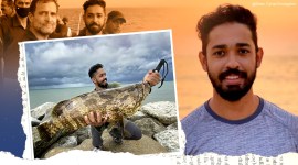 Sebin Cyriac, Kerala vlogger, Rahul Gandhi deep sea fishing adventure, Rahul Gandhi in Kerala, Kerala vlogger sebin cyriac, Kerala vlogger with rahul gandhi, Rahul Gandhi deep-sea fishing video, Sebin Cyriac Rahul Gandhi fishing video, Fishing freaks, Rahul Gandhi swim Arabian Sea, Rahul Gandhi fishing freaks, Rahul Gandhi fishing Kerala viral video, deep sea fishing videos, fishing freaks youtube channel deep sea fishing video, fishing freaks with Rahul Gandhi, Trending news, Indian Express news