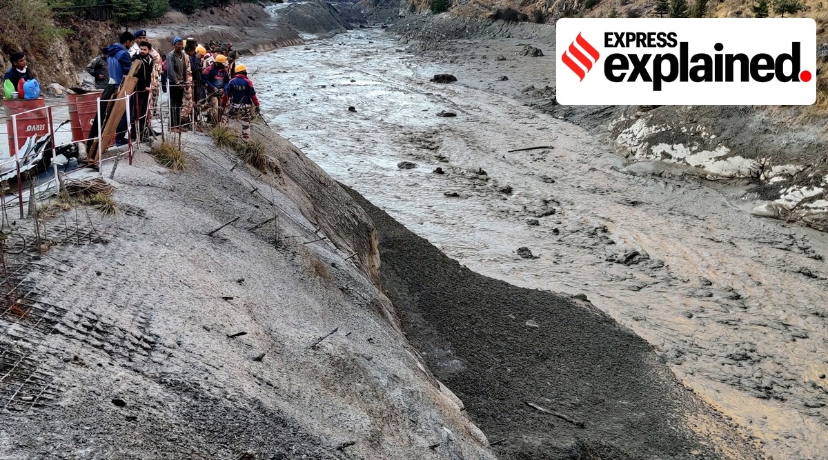 Members of Indo-Tibetan Border Police (ITBP) search for survivors after a Himalayan glacier broke and swept away a small hydroelectric dam, in Chormi village in Tapovan in Uttarakhand (Reuters)