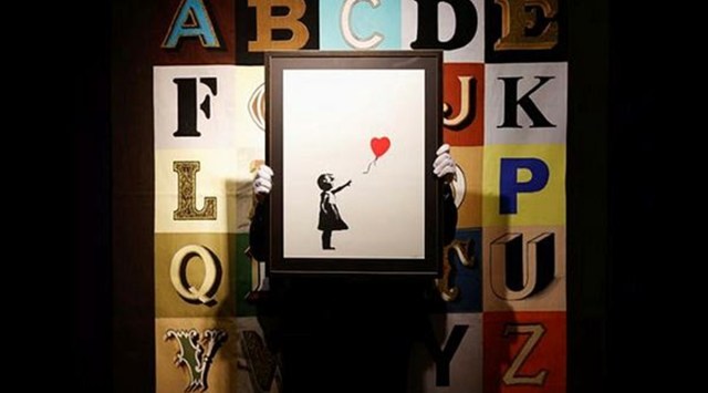 art sale, bansky's balloon girl,