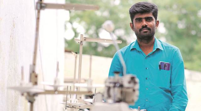 Vignesh Kumar, 32, Tirupur: An entrepreneur, Kumar saw his small textile unit crash due to the Covid lockdown. (Express Photo)
