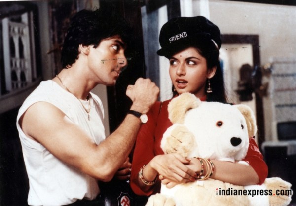 Salman Khan and Bhagyashree in a still from Maine Pyaar Kiya.