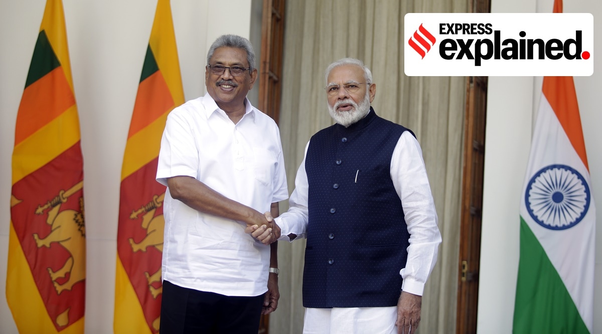 Prime Minister Narendra Modi and Sri Lankan President Gotabaya Rajapaksa at Hyderabad House in New Delhi in 2019. (Express Photo By Praveen Khanna)