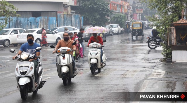 Cloudy skies and light rain in Pune. (Express File Photo by Pavan Khengre)