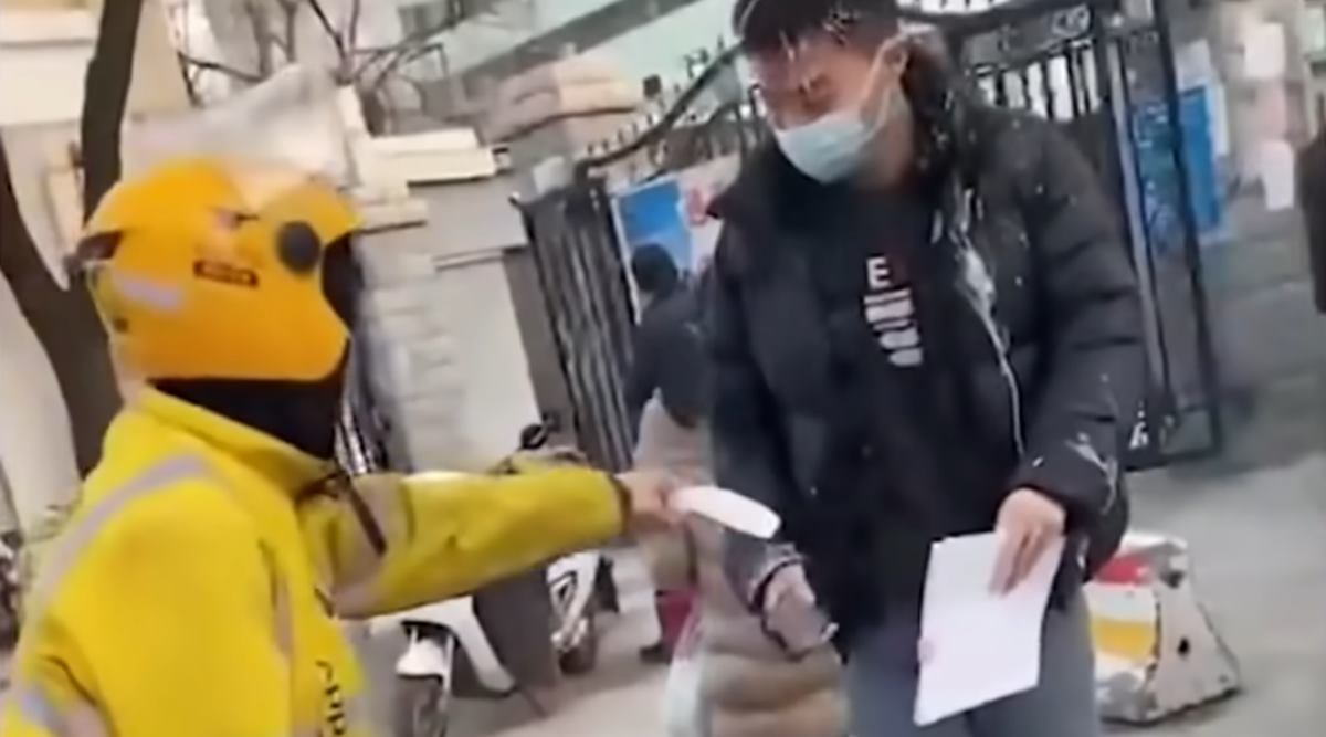 china, china delivery boy, happy valentine day, happy valentine day 2021, happy valentines day, happy valentines day 2021, woman asks delivery boy ex boyfriend, trending, indian express news