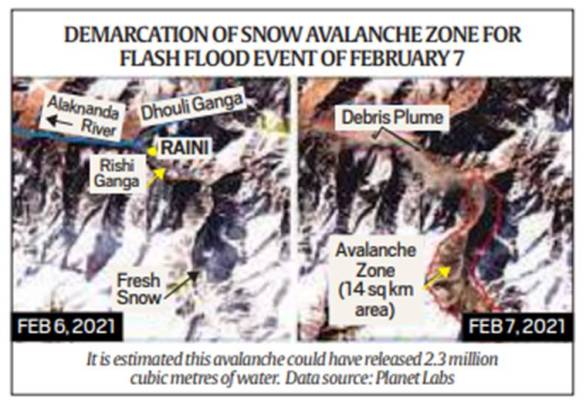 May not be glacial lake outburst, images show snow fell off mountain