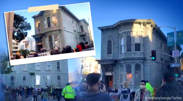 San Francisco, San Francisco house, 139-year-old two-storey house moved 6 blocks, Victorian house moves through the streets of San Francisco, twitter, indian express, indian express news