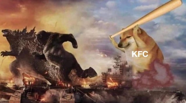 KFC Spain, KFC Spain Godzilla vs Kong memes, Godzilla vs Kong Doge meme, Godzilla vs Kong cheems memes, viral memes, brand fights twitter, indian express