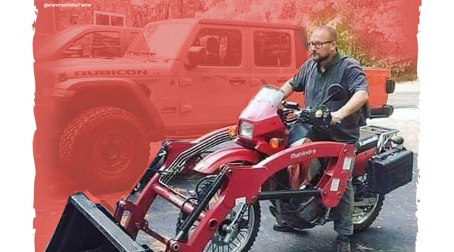 anand mahindra, anand mahindra jugaad tweet, mahindra viral tweets, mahindra trending, jugaad, two wheeleer makeshift excavator, two wheeleer excavator jugaad, meaning jugaad, indian express news