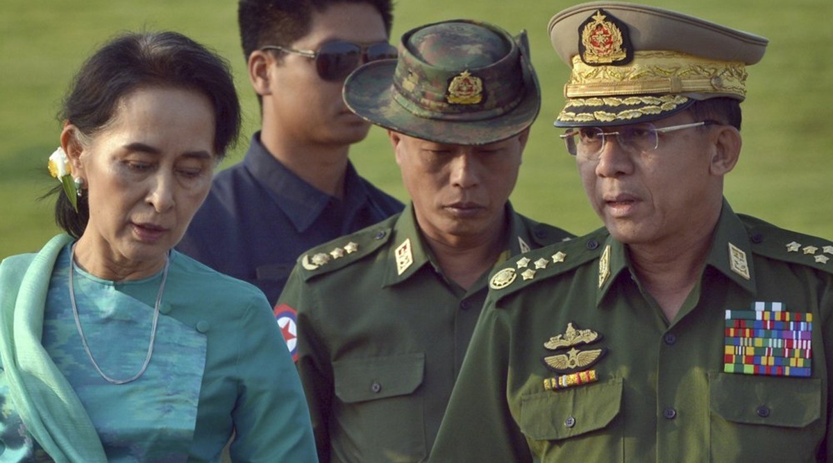 Myanmar, Myanmar coup, Suu Kyi detained, Myanmar leader, Myanmar military coup, World news, indian express
