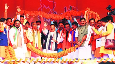 J P Nadda, west bengal elections, Parivartan Yatra, Jp nadda Parivartan Yatra, Mamata Banerjee, indian express news