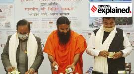 coronil, coronil controversy, maharashtra bans coronil, coronil WHO, baba ramdev, anil deskhmukh coronil, harsh vardhan on coronil, indian express