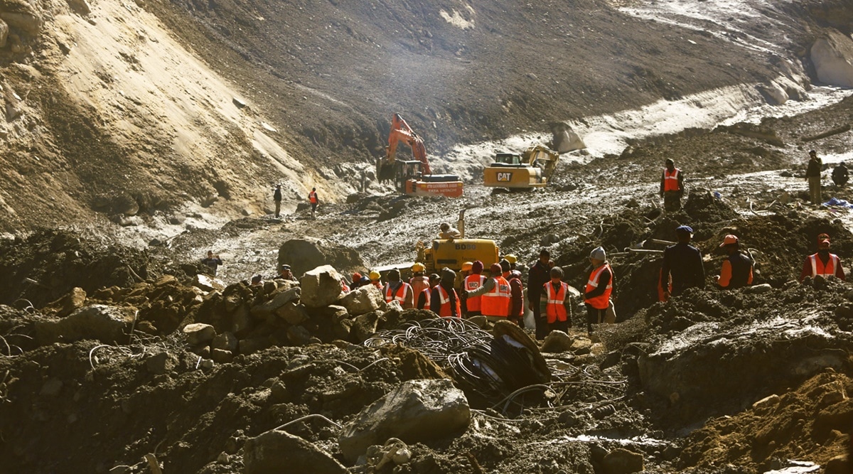 hydel power project, Uttarakhand flash flood, glacier burst, Chamoli district, Uttarakhand news, Indian express news