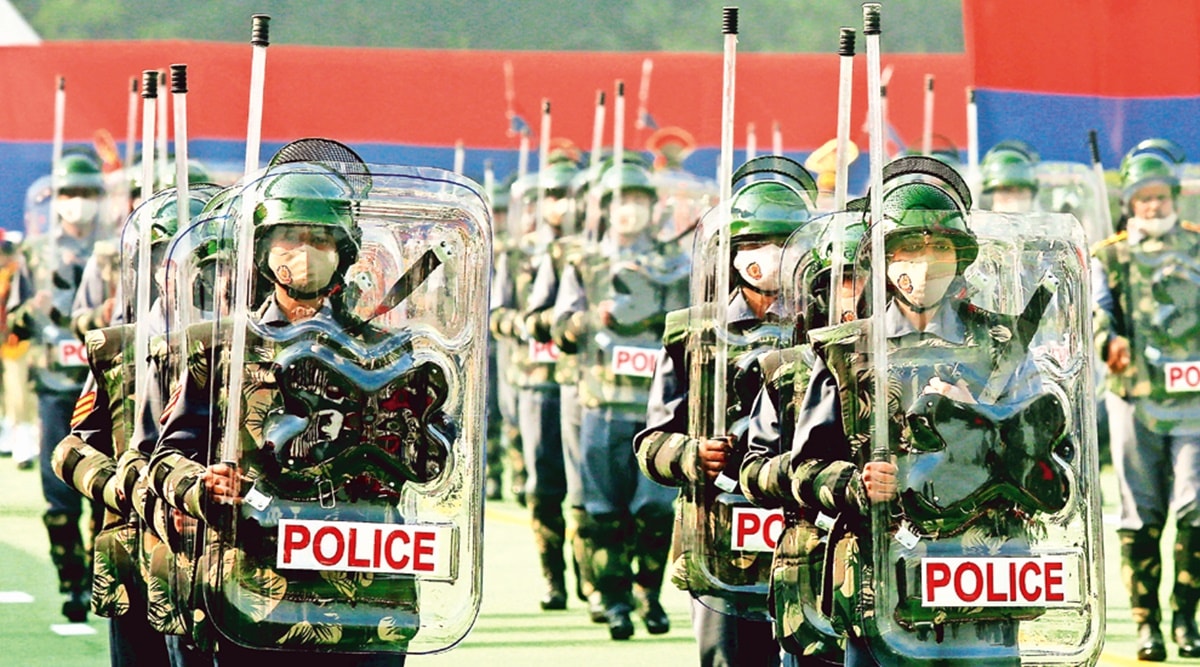 Delhi Police Raising Day Parade, NE Delhi riots, red fort violence, Delhi Police, Delhi news, Indian express news