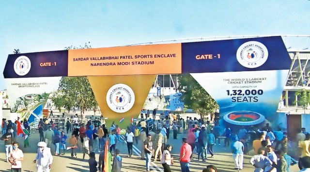 Sardar Vallabhbhai Patel stadium, motrera stadium renamed, narendra modi stadium, Hardik Patel, Amit Chavda, Nitin Patel, indian express news
