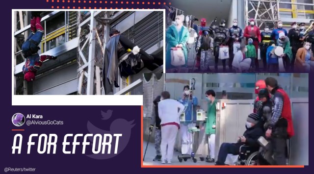 Police officers, superheroes, cops as superheroes, Children hospital visit, Vienna, viral video, superheroes visit children’s hospital, trending new, Good news, Indian Express news